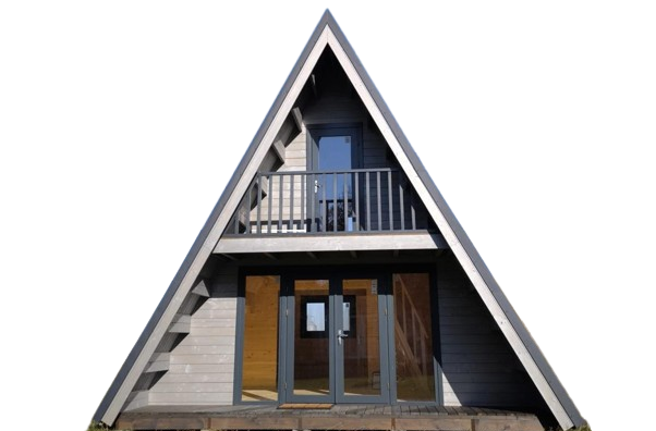 An a-frame timber home built in Ireland